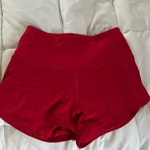 Dark Red Lululemon Speed Up HR Short 2.5